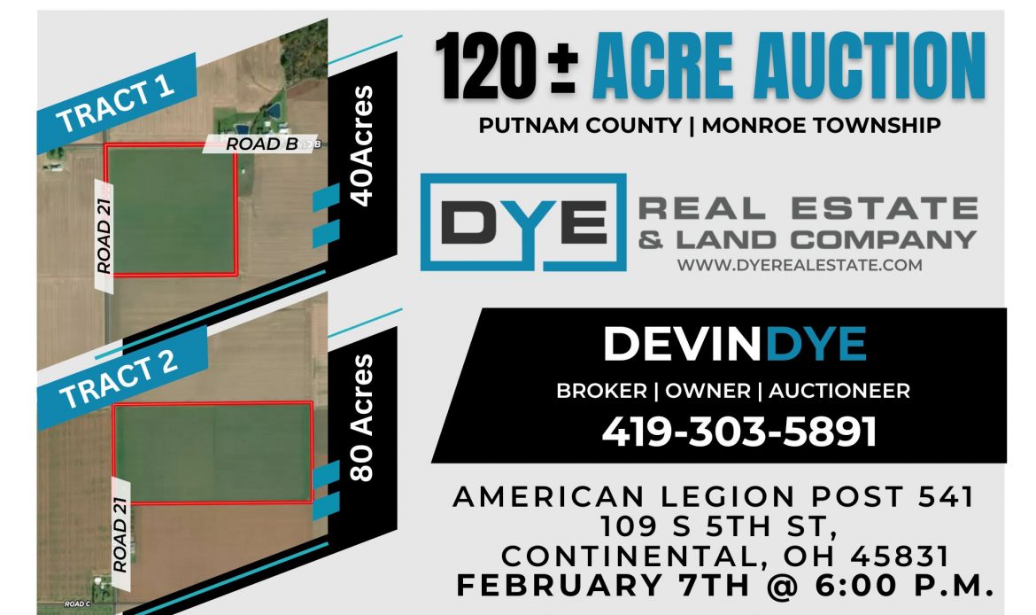 120+/- Acres, Putnam County, Monroe Township