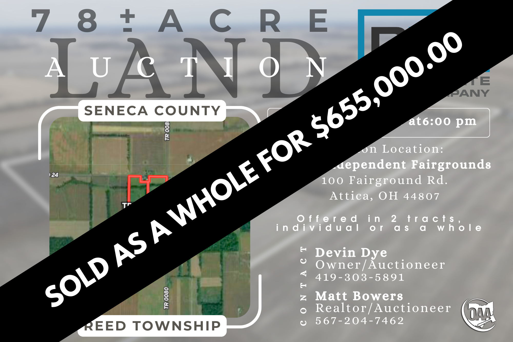 Auction: 78 +/- Acres, Seneca County, Reed Township